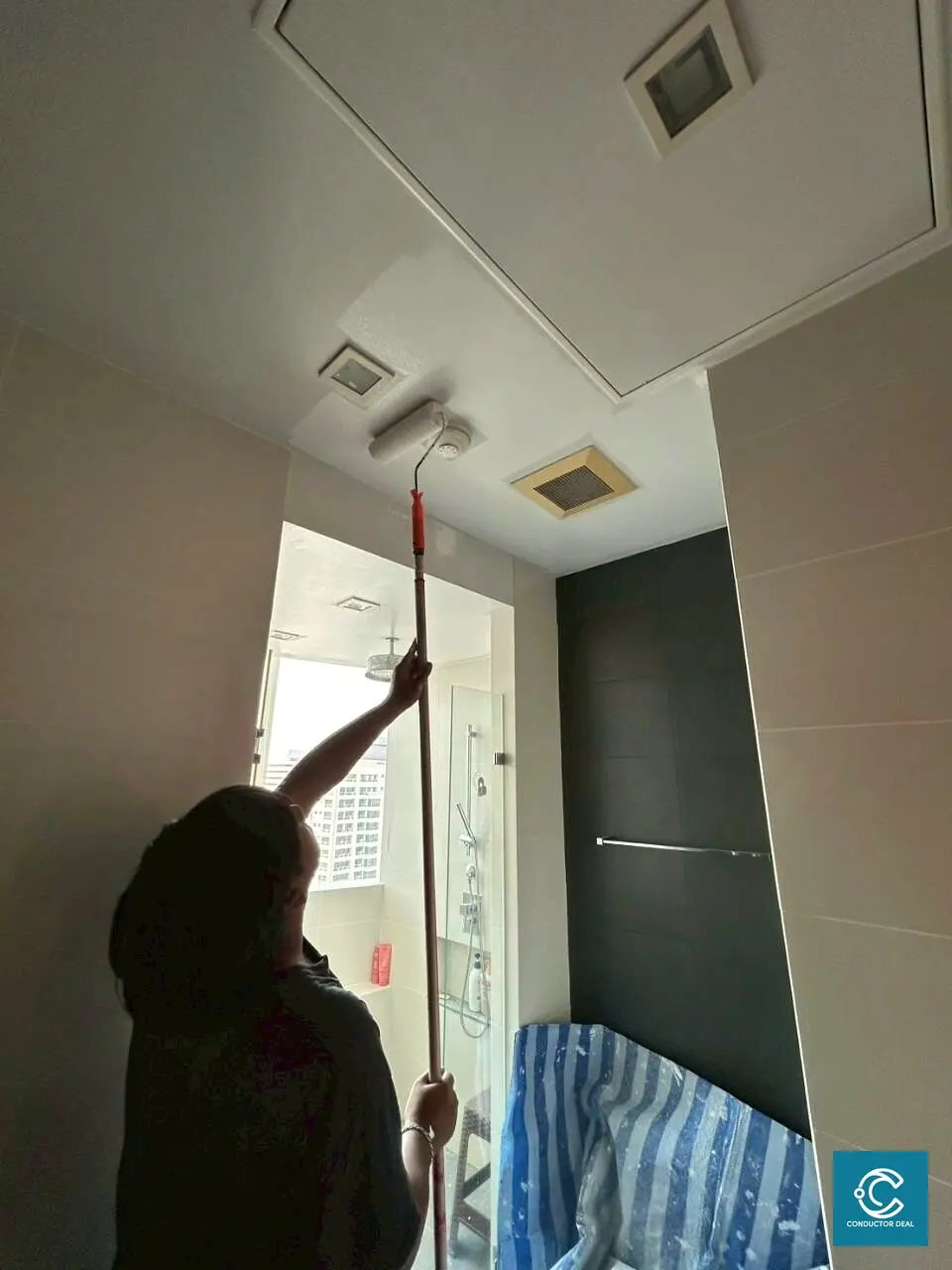 ขั้นตอนทำงานบริเวณฝ้าเพดาน Millennium Residence